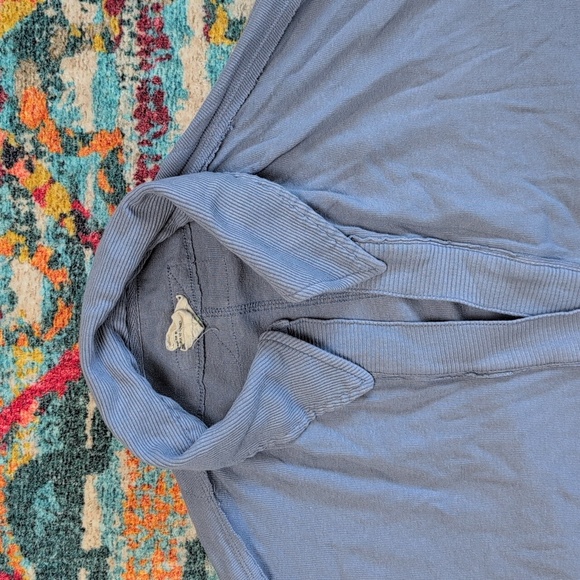 Free People We The Free Oversized Henley Blue XS - Picture 2 of 6